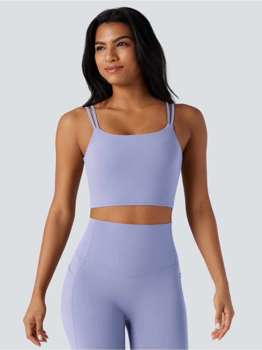 HALARA UltraSculpt Double Straps Twisted Backless Cropped Yoga Tank Size Large